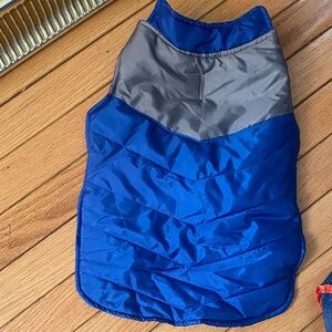 Blue and Gray Quilted Puffer Vest